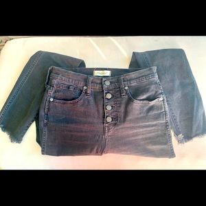 10” highrise Madewell black skinny jeans